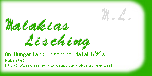 malakias lisching business card